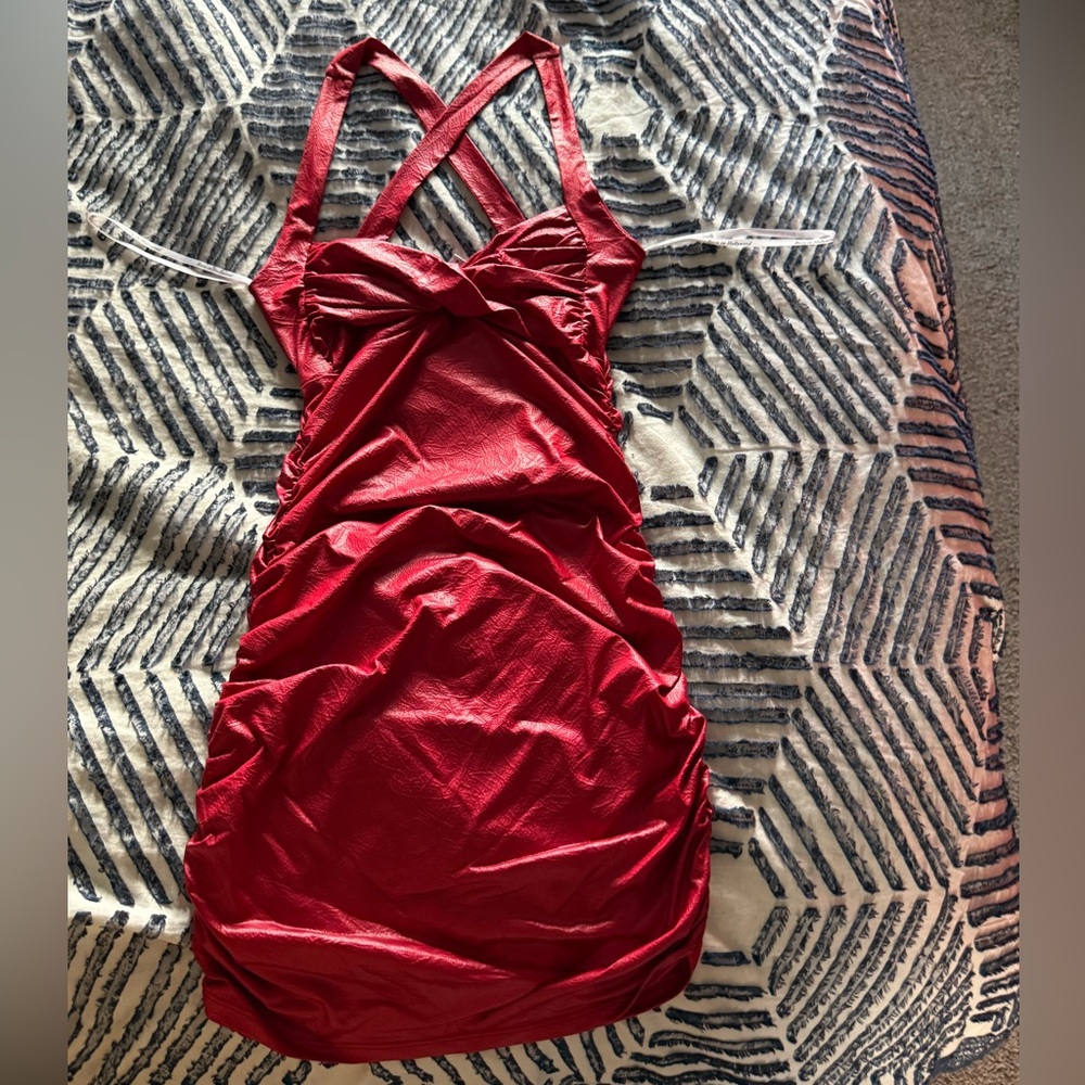 Forplay Red Pleather Dress